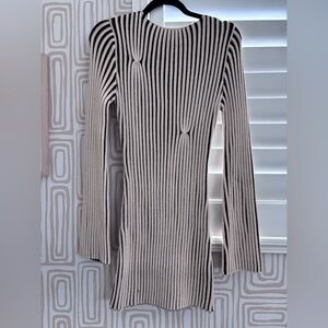 Vici Black and Cream Long Sleeve Dress